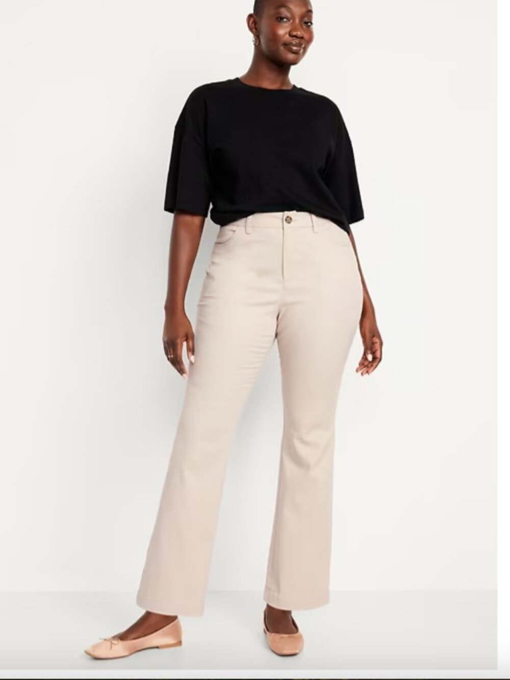 Old Navy Stretch Bootcut Uniform Pants in Khaki Beige Plus Size 30 NWT